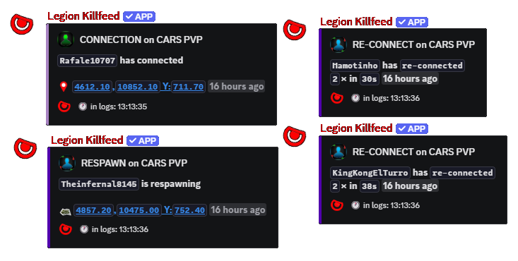 Legion connection feed example